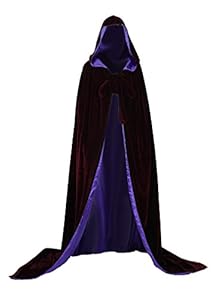 ANGELWARDROBE Halloween Hood Cloak MEDIEVAL Wedding Cape Brown-Purple-3XL