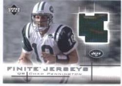 2003 Upper Deck Finite Jerseys #FJPE Chad Pennington - New York Jets (Piece of Authentic Game-Worn Jersey) (Football Cards)