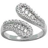 Sterling Silver 925 Cubic Zirconia Wrap Toe Ring