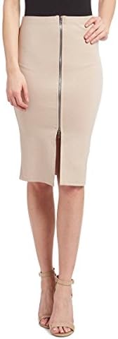 MUST Fashion Women Khaki Elegant Stretch Zipper Pencil Skirt /w Slit, X-Large
