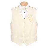Men's - Cream - Formal Vest, Bowtie and Hanky Set
