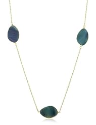 Marcia Moran "Midnight" 18k Gold-Plated Dark Blue Long Organic Stones Necklace
