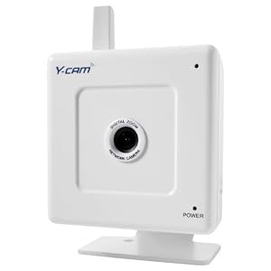 Y-cam S YCW004 Wi-Fi Internet Surveillance IP Camera with Full Colour Low Light View, NAS-compatible and View on iPhone (White)