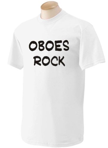 Oboes Rock Adult T-Shirt WHITE MEDIUM