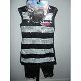 Disney Hannah Montana Silver & Black Sequins On Tour Outfit Costume (Size 5-7)