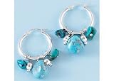 Search : Signature Turquoise & Silver Hoop Earrings SILVER