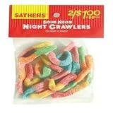 Sathers Sour Neon Night Crawlers Gummi Candy - 2.5 Oz Bag, 12 Ea