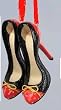2.25" Fashion Avenue Black and Red Ladies Pump Shoes Christmas Ornament