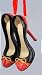 2.25" Fashion Avenue Black and Red Ladies Pump Shoes Christmas Ornament