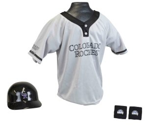 Colorado Rockies Baseball Helmet and Jersey Set