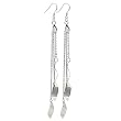 Sterling Silver Triple Chain Dangle Modern Design Earrings .925 Stamp Hypoallergenic