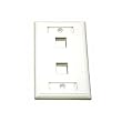Cables To Go 03411 2-Port Single Gang Multimedia Keystone Wall Plate (White)
