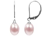 Freshwater Pink 7.5-8mm Pearl Drop Earrings in Sterling Silver