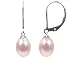 Freshwater Pink 7.5-8mm Pearl Drop Earrings in Sterling Silver