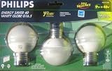  : 3-Pack G16.5 Vanity Globe Phillips CFL Compact Fluorescent (Medium Base)