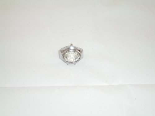 Ring Stretch Watch with Crystal Flower Design Closure CLEAR