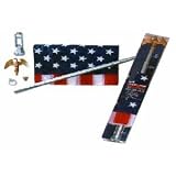 Valley Forge U.S. 3-Foot x 5-Foot Nylon Flag With Sewn Stripes & Embrodired Stars 6-Foot Telescoping Aluminum Pole Kit With Bracket