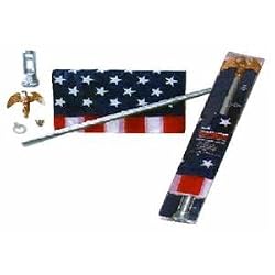 Valley Forge U.S. 3-Foot x 5-Foot Nylon Flag With Sewn Stripes & Embrodired Stars 6-Foot Telescoping Aluminum Pole Kit With Bracket