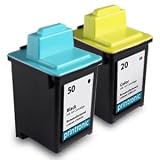 Lexmark 50 17G0050 & Lexmark 20 15M0120 Compatible Remanufactured Combo Pack - 1 Black & 1 Color Ink Cartridges