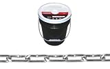 Campbell 0332023 Low Carbon Steel Straight Link Coil Chain in Round Pail, Zinc Plated, 2/0 Trade, 0.18