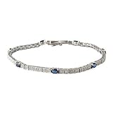 14kt White Gold Sapphire and Diamond Bracelet