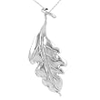 Sterling Silver Large Leaf Polished Fashion Necklace