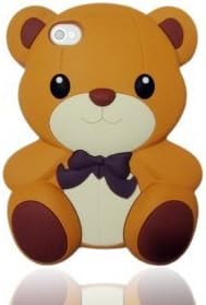 HJX Brown Iphone 5 Cute 3D Big Teddy Bear Hybrid Silicone case cover for Apple Iphone 5 & 5G + Gift 1pcs Insect Mosquito Repellent Wrist Bands bracelet