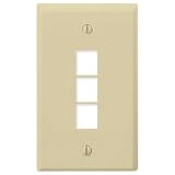 On-Q Single-Gang Wall Plate (Ivory) 3-Port