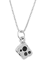 Sterlling Silver Three Dimensional Slice of Swiss Cheese Necklace