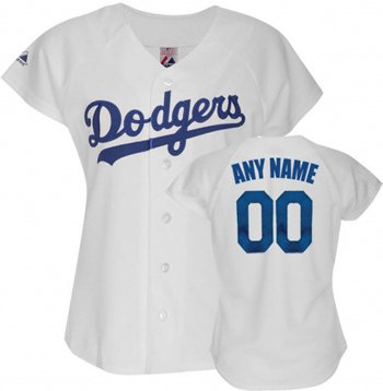 MLB Women's Los Angeles Dodgers Replica Jersey Personalized (White, Medium)