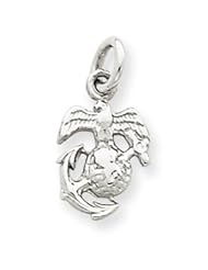 14k Gold White Gold U.S. Marine Corps Insignia Charm
