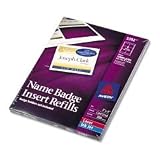 Avery White 3 x 4 Inch Name Badge Insert Refills 300 Count (5392)
