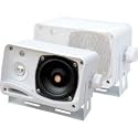 PYLE PLMR24 3.5-Inch 200 Watt 3-Way Weather Proof Mini Box Speaker System (White)