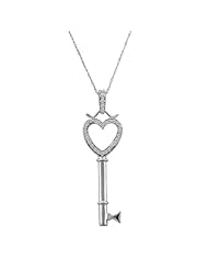 10k White Gold 3/8cttw, H-I Color, I1-I2 Clarity, Diamond Pendant Necklace, 18"