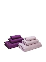 NATURAL Set Toalla 6 Uds. 400 G Isabel (Lila / Morado)
