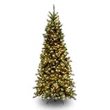 National Tree 7 1/2' Tiffany Slim Fir Tree, Hinged, 500 Clear Lights (TFSLH-75LO)