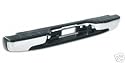 Rear Chrome Bumper Full Assembly 99-06 Chevy Silverado Gmc Sierra Light Duty Pickup Truck 99 00 01 02 03 04 05 06 1999 2000 2001 2002 2003 2004 2005 2006 Back Chromed Bumper