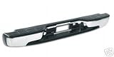 Rear Chrome Bumper Full Assembly 99-06 Chevy Silverado Gmc Sierra Light Duty Pickup Truck 99 00 01 02 03 04 05 06 1999 2000 2001 2002 2003 2004 2005 2006 Back Chromed Bumper