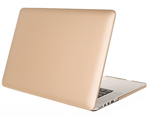 Macbook Pro 13 with retina case , SAPRKS 2 in 1 Soft-touch Ultra Slim Lightweight Plastic Hard Case Cover for Macbook Pro 13 with retina case " (A1425/A1502) + Matching Keyboard Skin for Macbook Pro 13 inch with retina display (Gold)