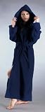 Hood'N Full Style Hooded Full Length Bathrobe (L, Marine)