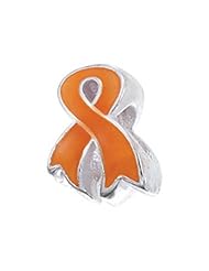 Zable(tm) Sterling Silver Awareness Ribbon-Orange Bead / Charm