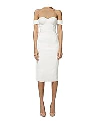 Off the Shoulder Spring Summer Corset   Waistline Fitted Nylon/Rayon/Spandex Bandage Dress/Bodycon Dress/Midi Dress 