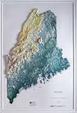 Hubbard Scientific Raised Relief Map 955 Maine State Map