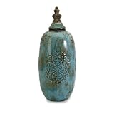 Picture IMAX Tall Caspian Jar Ceramic Accessorize Turquoise