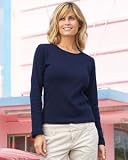 Ladies Long Sleeve Ring Spun 1x1 Rib Scoop Neck Tee by Anvil (Style# 1444)