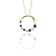 14K Yellow Gold 1/4 ct. Alternating Black and White Diamond "Journey of Love" Circle Pendant with Chain