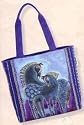 Laurel Burch Horses Shoulder Tote Bag - Indigo