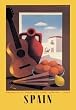 12 X 18 Stretched Canvas Poster Spain: Guitar and Oranges