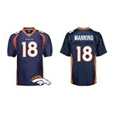 Peyton Manning #18 Blue Denver Broncos Reebok NFL Premier All Stitched Replica Jersey - LARGE
