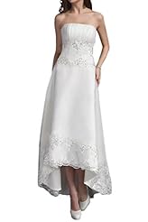 Strapless Natural   Waistline Organza Asymmetric Lace Evening Dress/Wedding Dress 